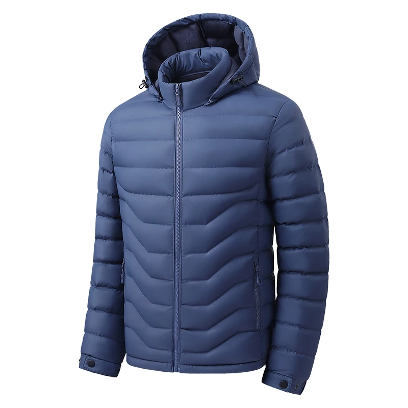New Autumn/Winter Fashion Solid Color Thickened Warm Hooded Cotton Jacket Men's Casual Loose Sports Windproof High-Quality Coat
