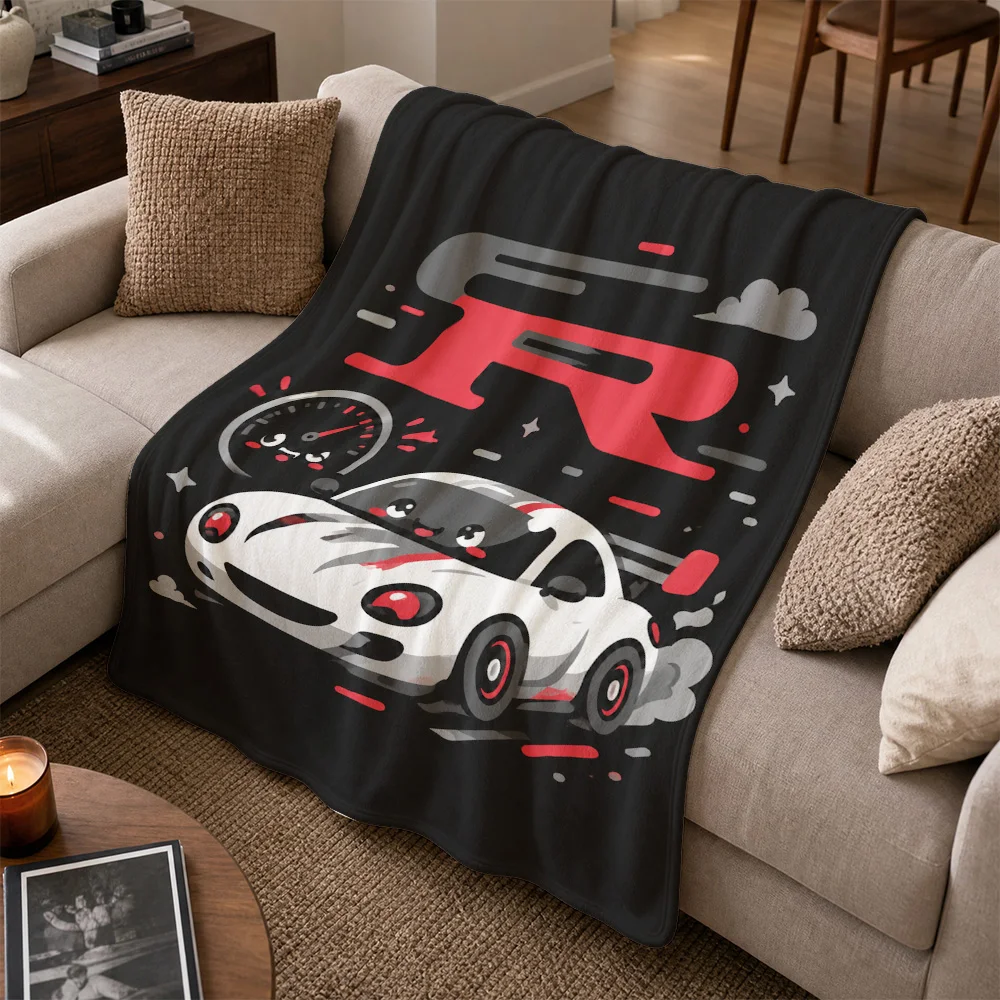 Automotive Theme Car Lover Throw Blanket Sofa Throw Decor Auto Racing Sports Car Speed Gift for Couch Cozy Home Decorations
