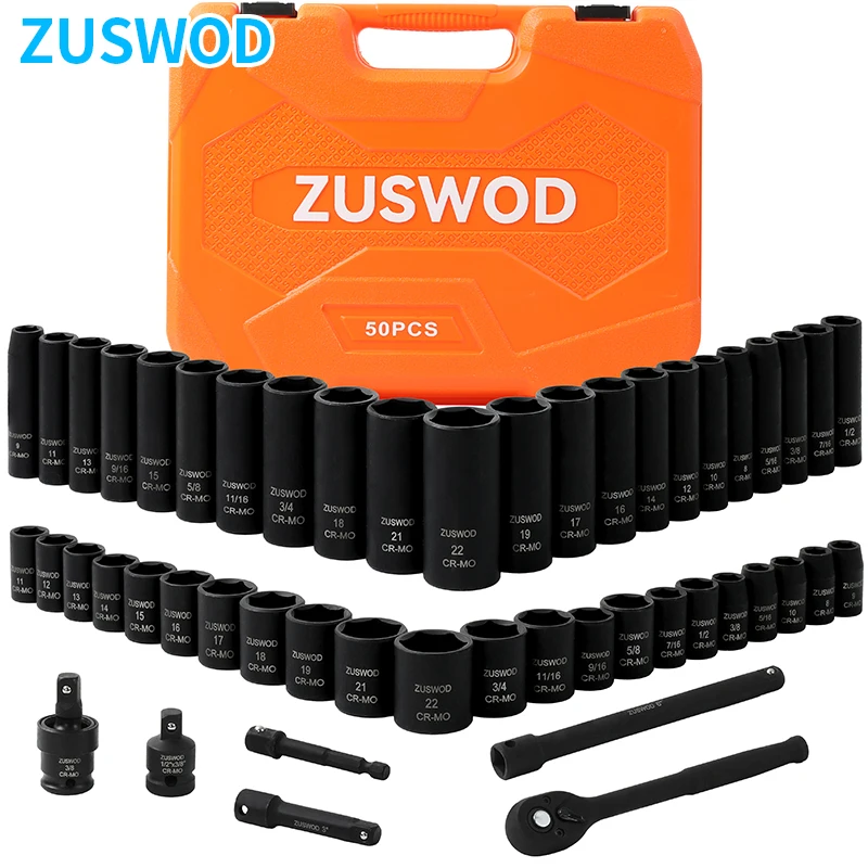 Ratchet Wrench Impact Socket Tool Set, 3/8 inch Drive, CR-V Material, High-End Professional Car Repair Tool, One-Stop Solution for Home Car, Motorcycle, Bicycle and Other Repair Projects, Preferred by DIY Enthusiasts, Ideal Gift for Men During Holidays