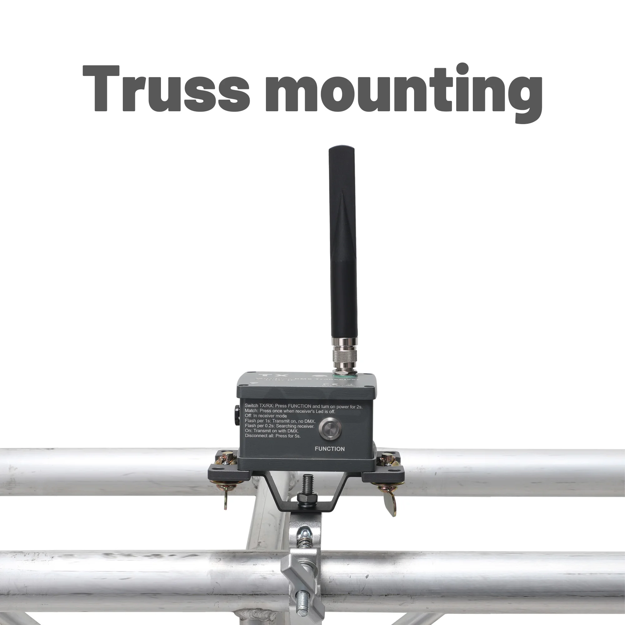 Transmissor e receptor DMX sem fio alimentado por LumenRadio IP65 para iluminação interna e externa