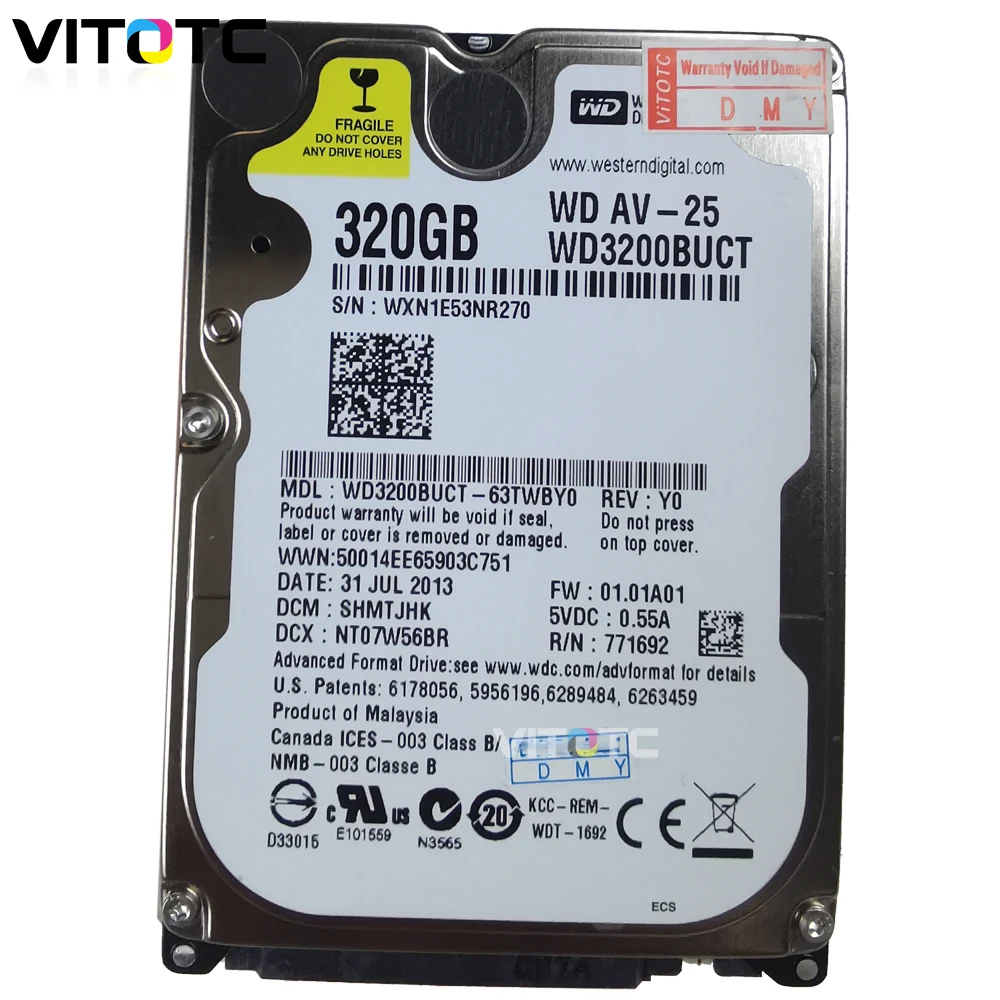 KM Disassemble WD3200BUCT 320GB HDD For Konica Minolta C224 C284 C364 C454 C554 C654 C754 Copier System Hard Disk Drive