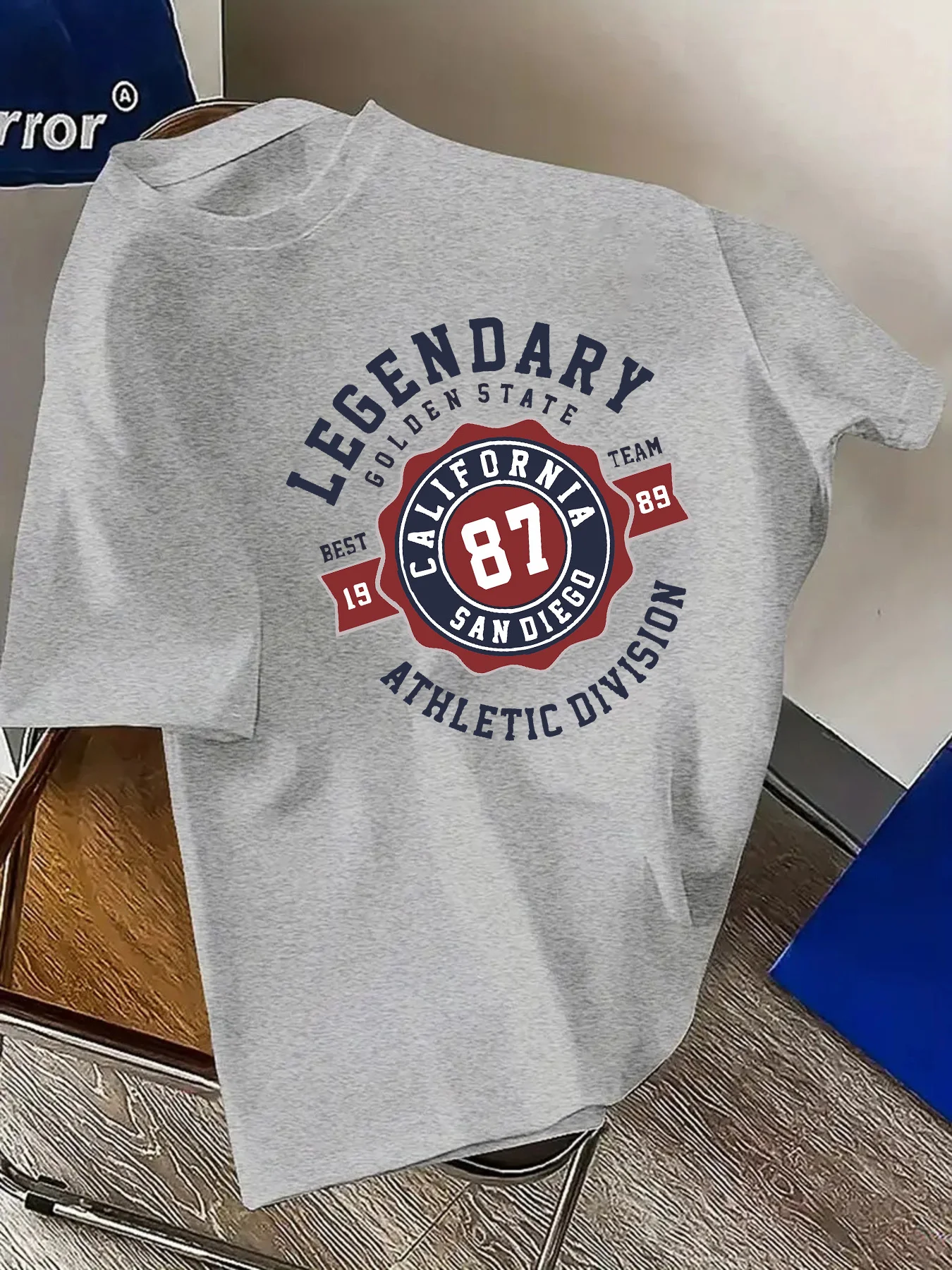 Men's Grey California San Diego 87 Graphic T-shirt 