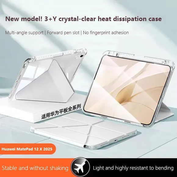 

Acrylic Hard Case For Huawei MatePad Pro 13.2 2025 2023 12 X Air 12 Pro 12.2 Air 11.5 S SE 11 Y-Folding Bracket Protective Cover