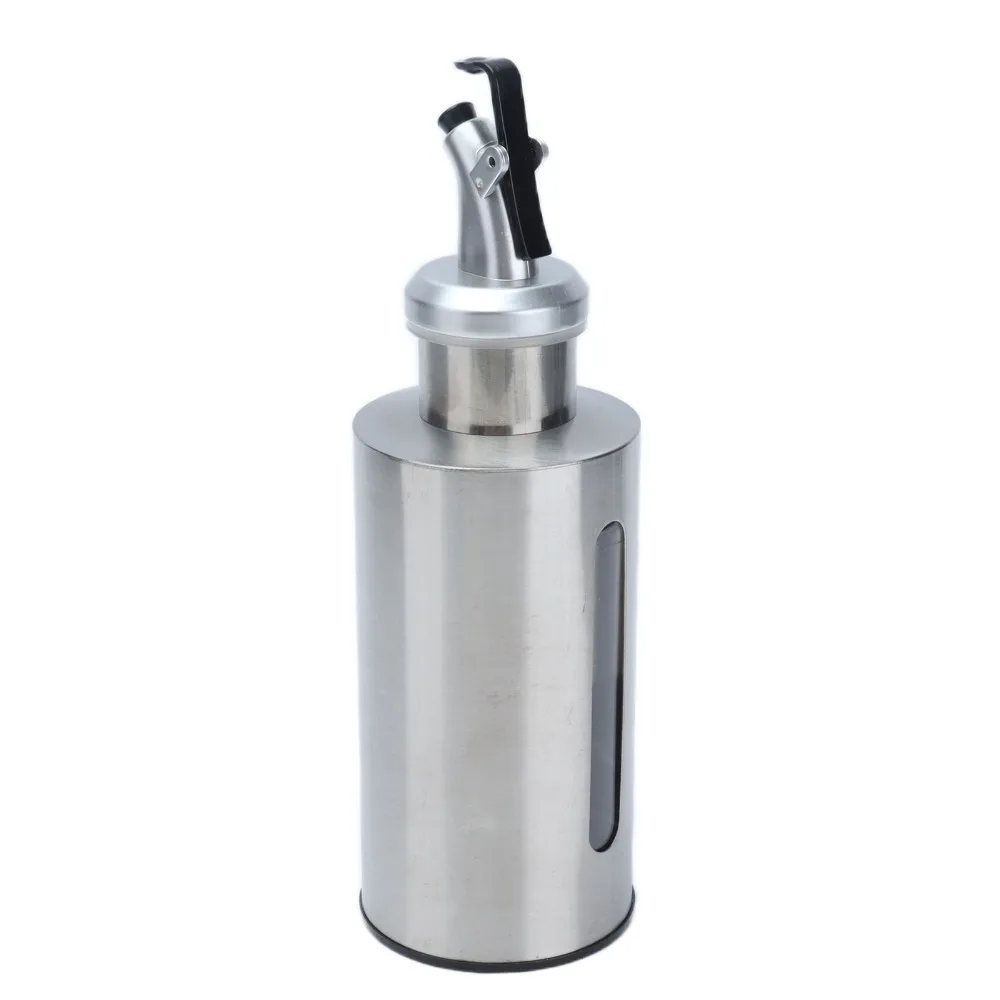 2pcs Practical Stainless Steel Oil Dispenser Bottle 190ml/290ml Vinegar Dispenser Bottle Soy Sauce Dispenser Condiment Storage