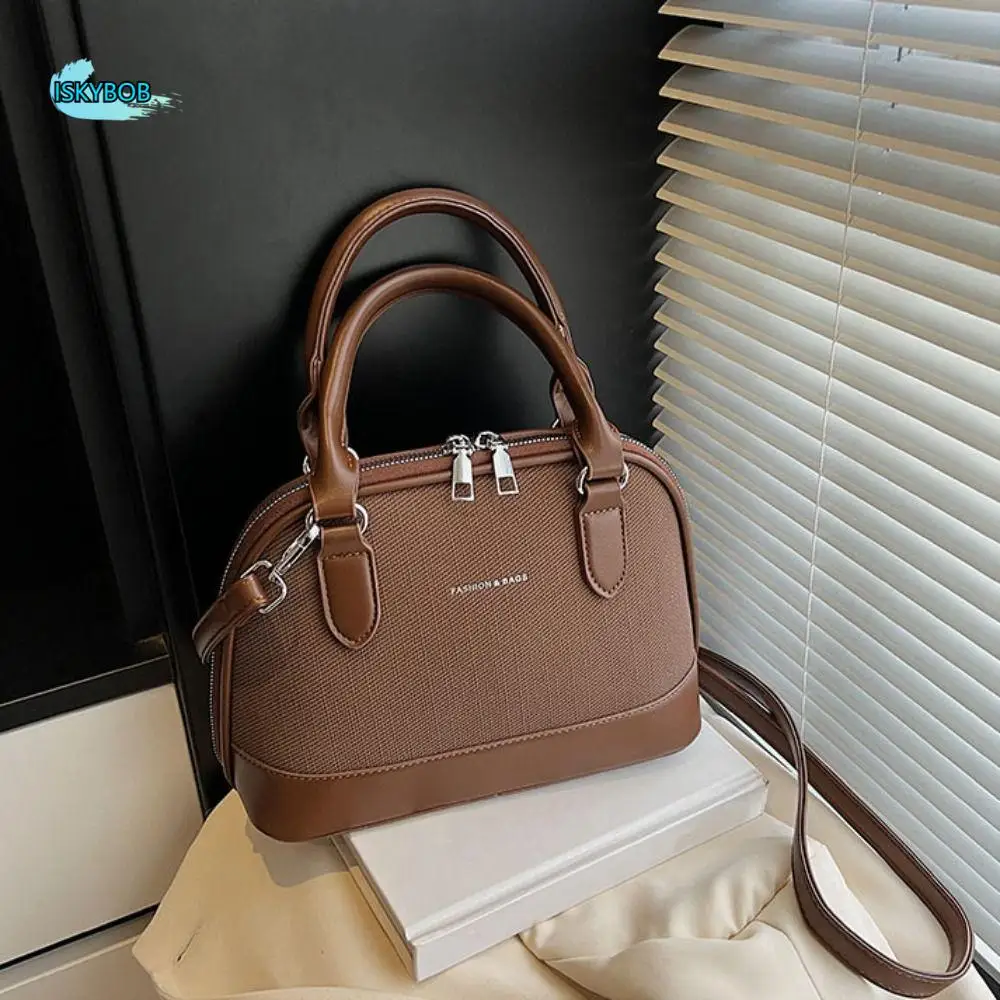 

PU Leather Women Shoulder Bag Portable Korean Style Mini Shell Travel Bag Handbag Large Capacity Small Square Bag Student