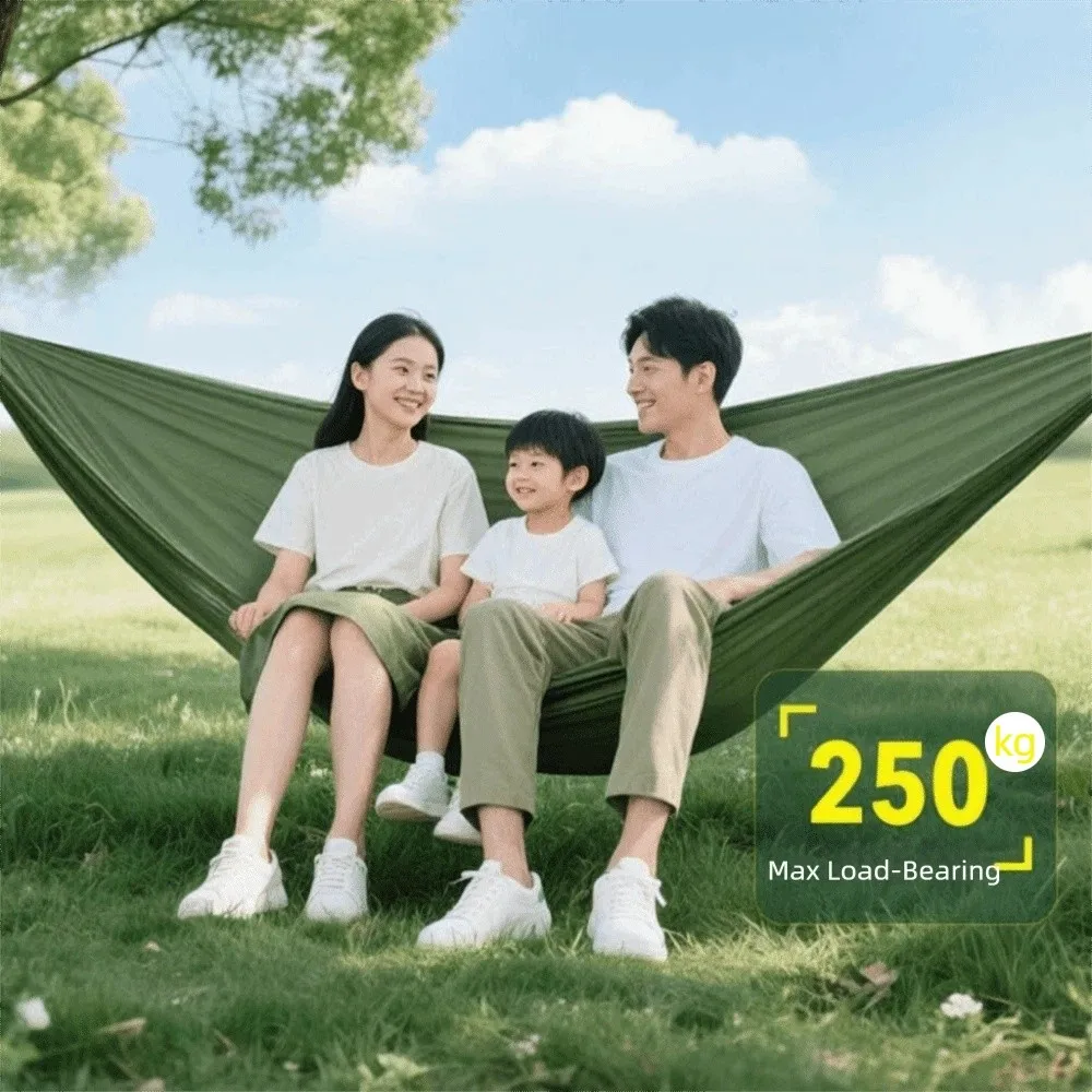 High Strength Colorful Hanging Hammocks Single and Double Size Dacron Camping Hammock Foldable Easy Setup Outdoor Swing Beach