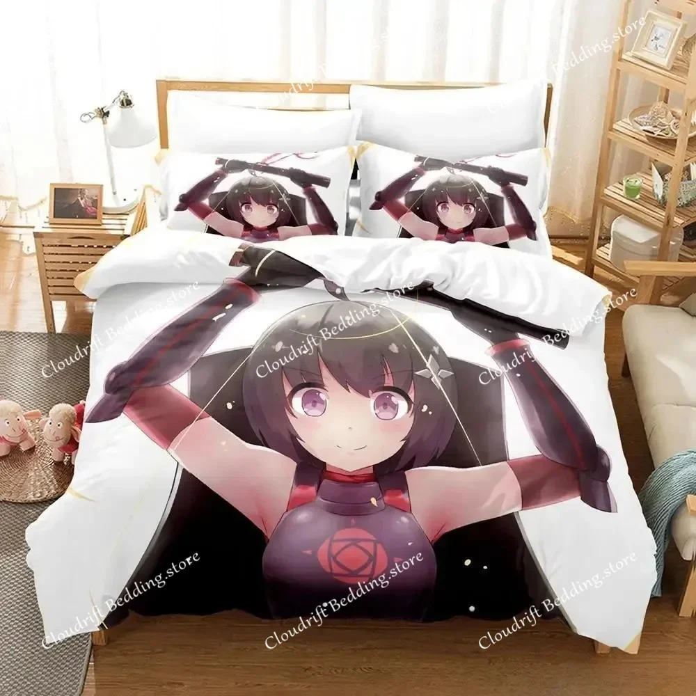 Cartoon BOFURI I Don’t Want to Get Hurt, so I’ll Max Out My Defense Bedding Set Single Twin Full Queen King Size Bed Set Adults 3