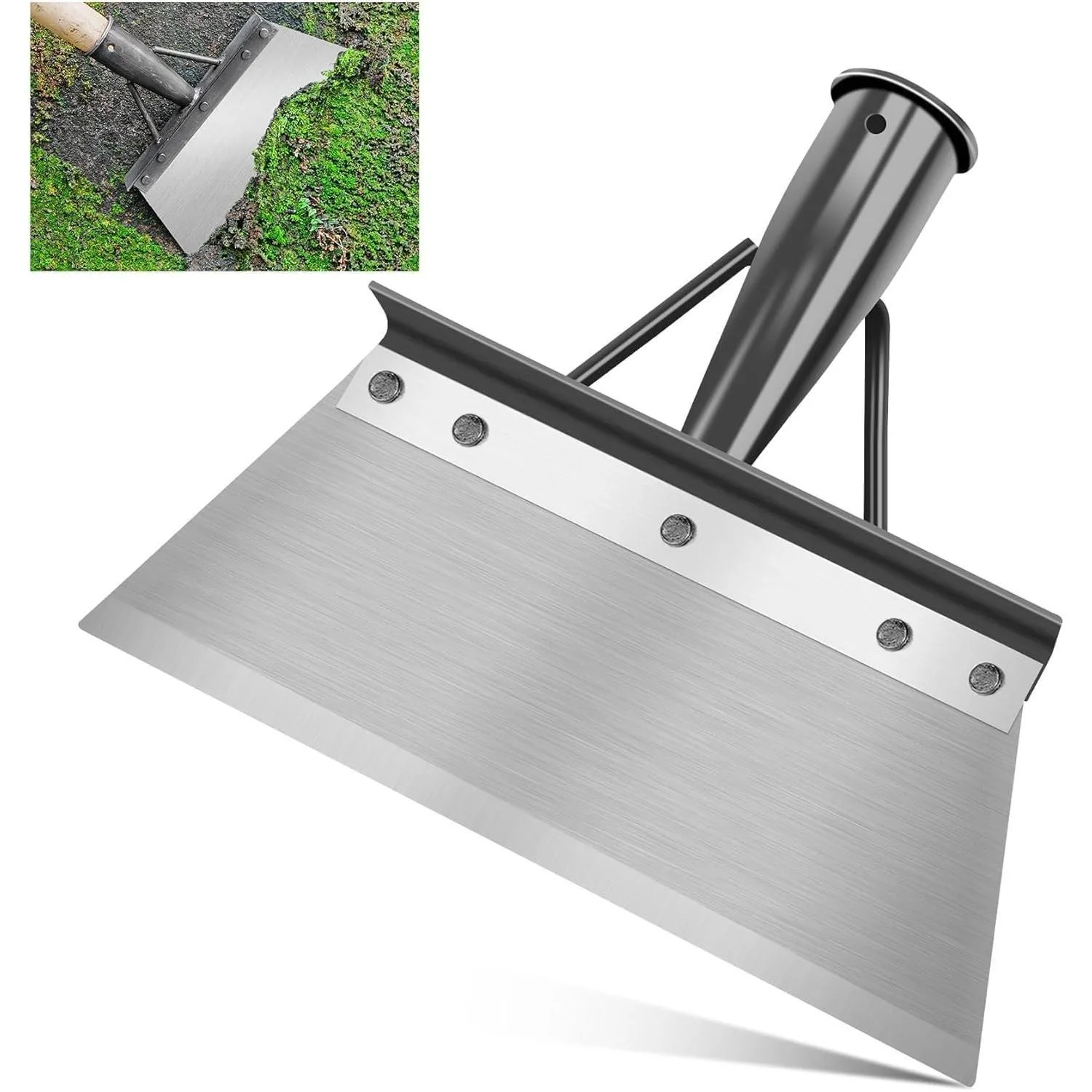 

9" Manganese Steel Dual-Use Shovel Head| Snow, Ice & Weed Removal Tool| Yard, Farm & Garden Scraper (No Handle Attached) Multi-Functional Flat Edging Shovel multifunctional cleaning clean Handle-Free fathers day gift ideas
