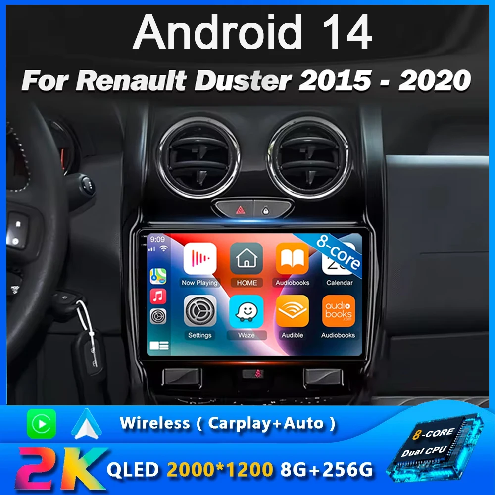 

2K For Renault Duster 2015 - 2021 For LADA Largus 2021 Car Radio Multimedia Video Player Navigation stereo GPS Android 14 No 2di