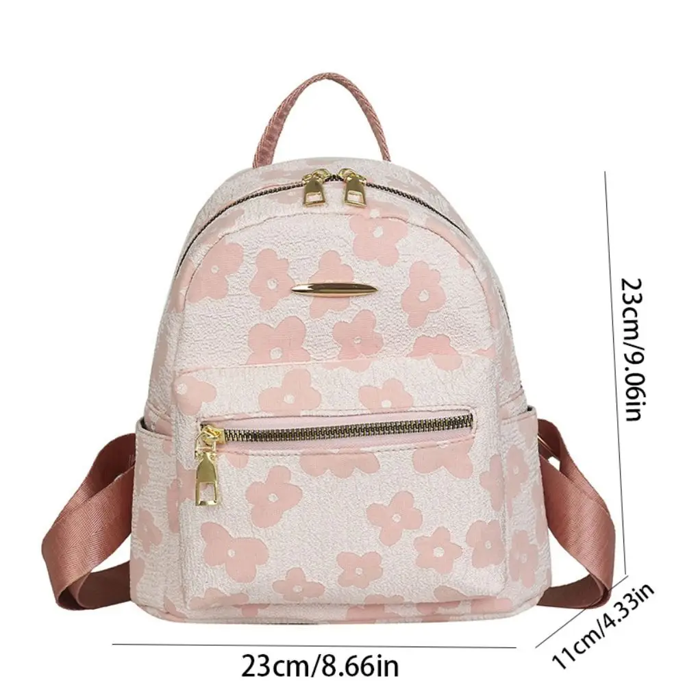 Bonito lona flor mochila floral bolsa estudantes mochila de couro do plutônio estilo coreano flor bolsa ombro viagem