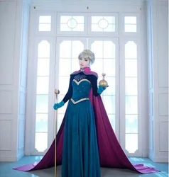 Anime Anna Cosplay Costume Girls Princess Dress Carnival  Birthday Party Clothing  Fancy Cosplay Anna Queen Costume Free Crown