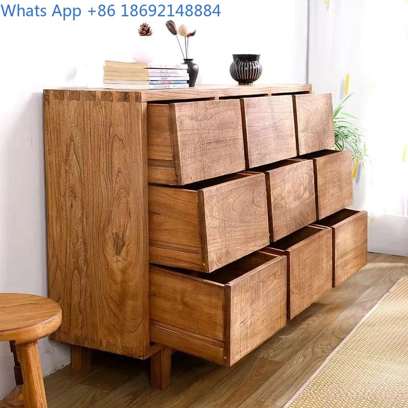 

Тумба с девятью выдвижными ящиками, многосекционный шкаф для хранения, настенный стеллаж в китайском стиле, прикроватная тумба для дома