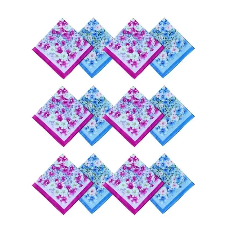 39BD Vintage Flower Handkerchief Bộ cho tất cả các tuổi Bandanas Bandanas Facecloth War