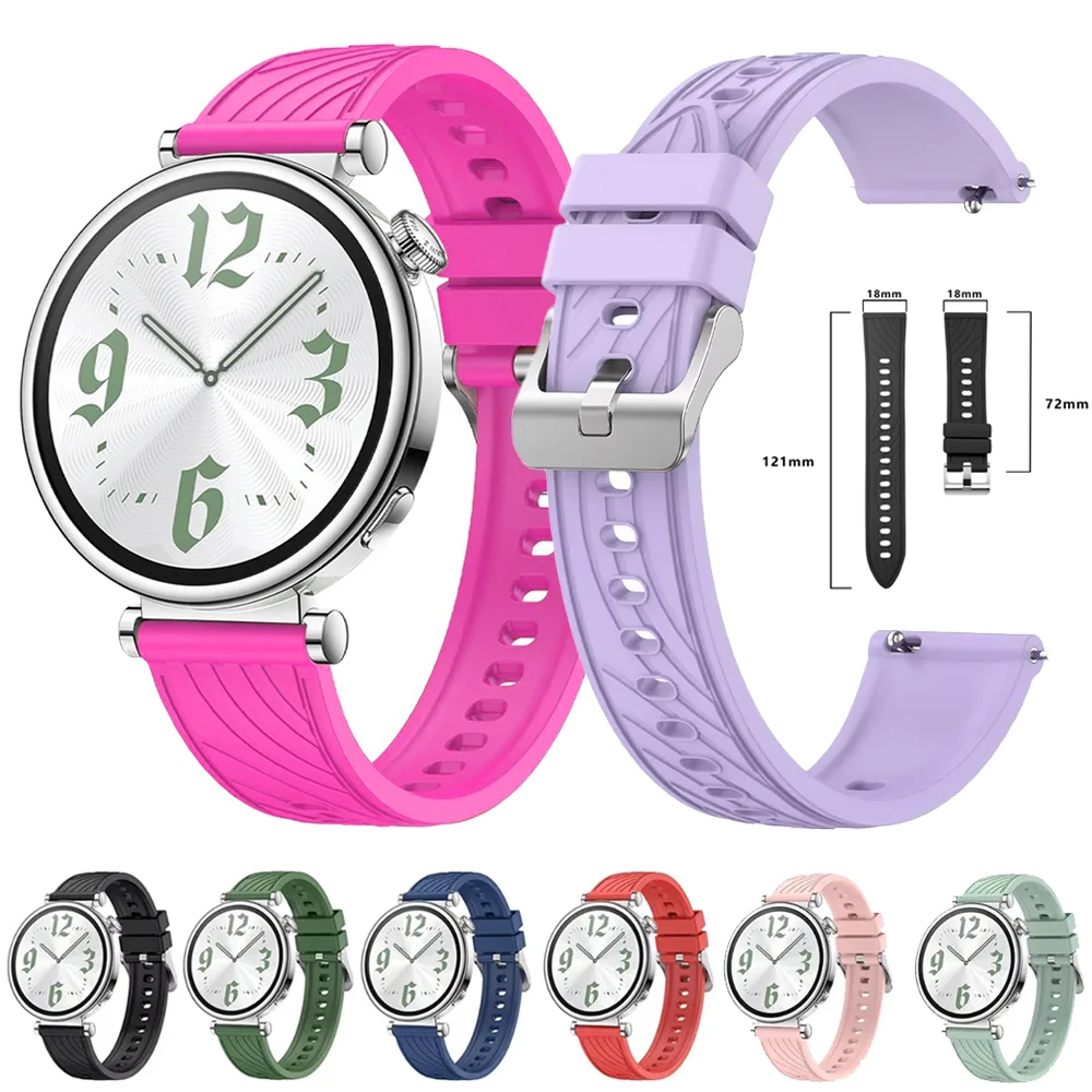 18mm Silicone Strap for Huawei Watch 5 GT5 Pro 42mm GT7-6-5-4 41mm Bracelet OPPO Watch X2mini X3 Mini Oneplus Watch 3 43mm Band