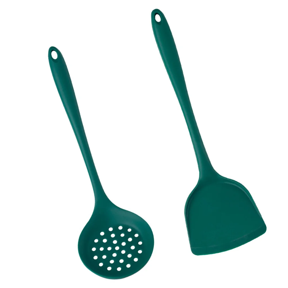 Silicone Spatula and Slotted Spoon Cooking Food Kitchen Utensil Nonstick Pan