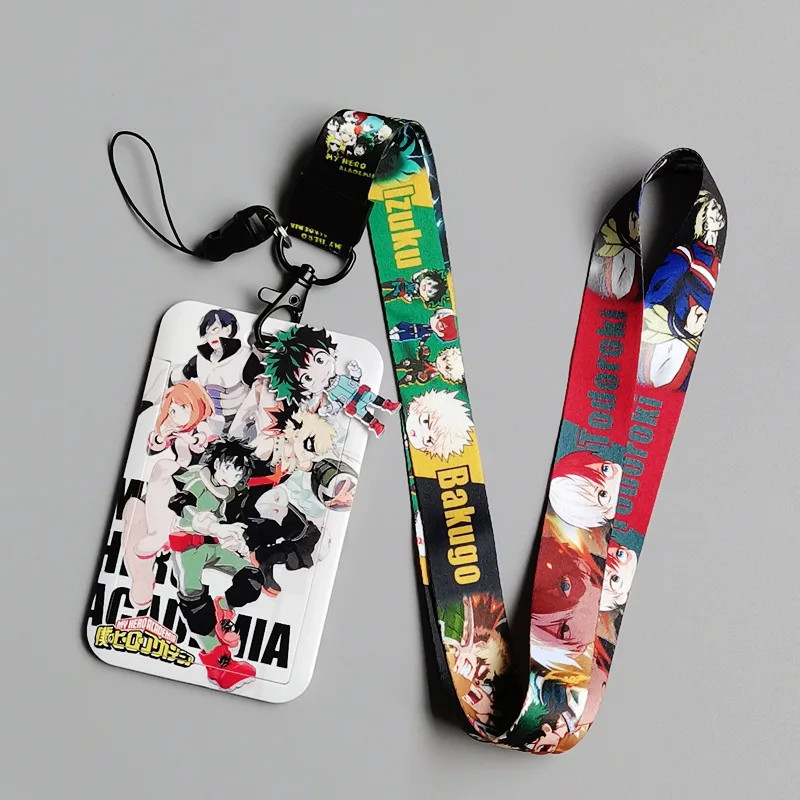 Anime My Hero Academia Figuren Cartoon Kartenhalter Studenten Handy-Schlüsselband Campus Cartoon Clutch Deku All Might Kartenhalter – Detail 6