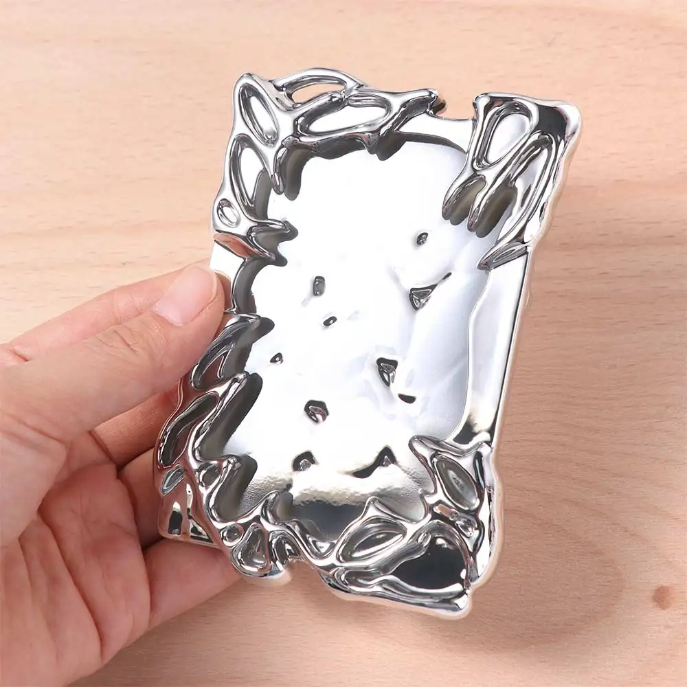 Electroplate Photocard Holder Special-shaped Card Sleeve Photo Card Frame Metallic Style Silver Idol Photo Display Stand