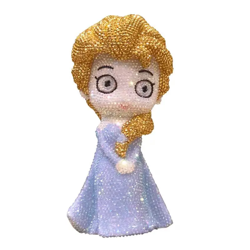 DIY Diamond Princess Statue Rhinestone Coin Deposit Jar Cross Stitch Mosaic Crystal Bling Beauty Girl Piggy Bank Handcrafts Gift