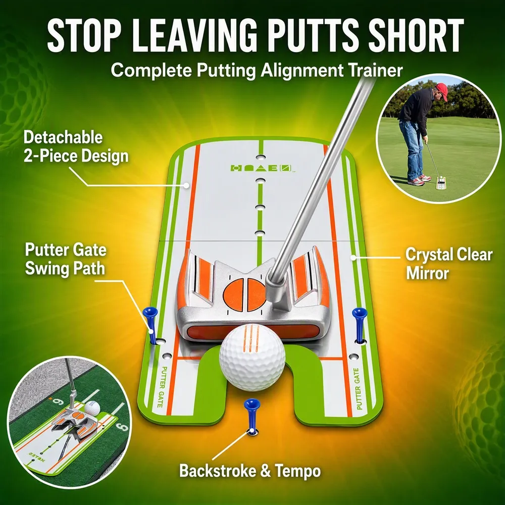 Golf Putting Mirror Alignment Eye Line Practice Portable Golf Swing Training Aids Practice Alignment Training Assistance Tool