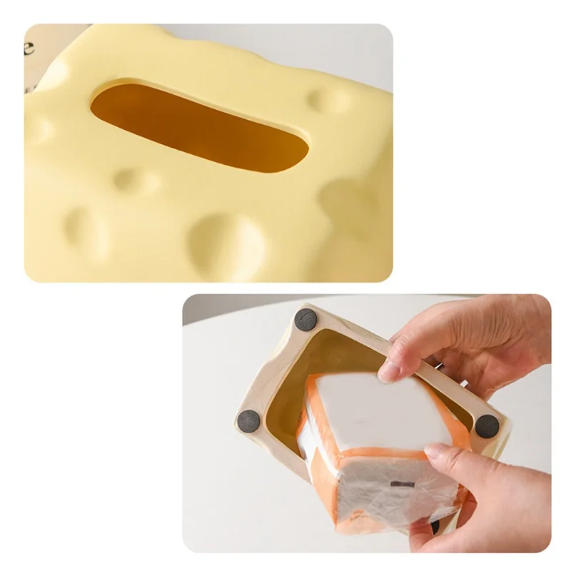 Cheese Shape Tissue Box  Paper Towel Storage Case With Noslip Pad Excellent Paper Case Dispenser
