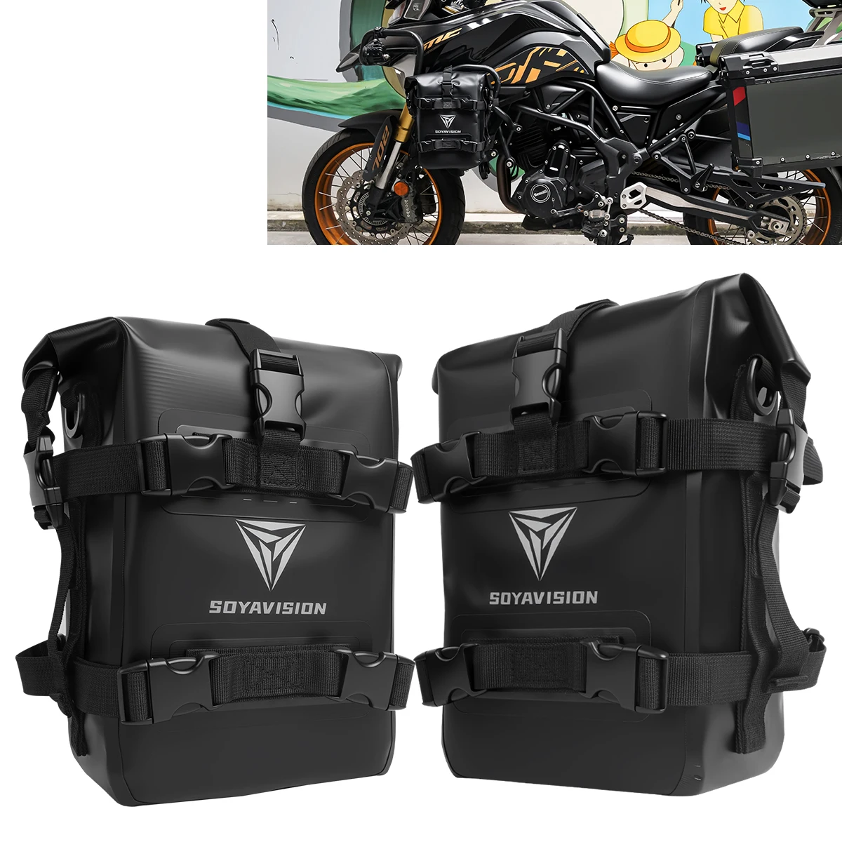 8L 10L 12L Waterdichte Bumper Tas voor Yamaha Tenere 700 Honda NC750X CB500X Motorfiets Side Frame Crash Bar tas Gereedschap Opbergtas - afbeelding 1