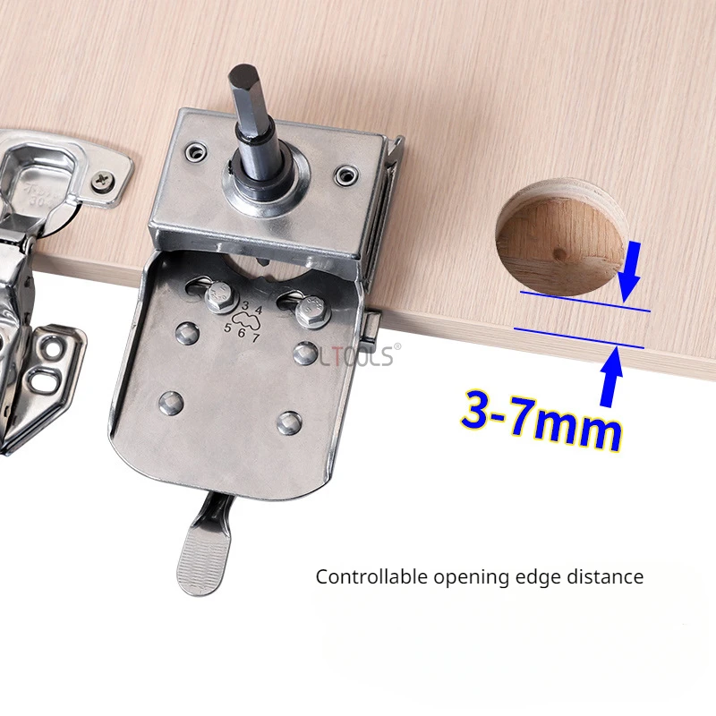 Hinge Open Hole Locator Stainless Steel Adjustable Margin Quick Clip Wardrobe Cabinet Door Woodworking Hole Open Auxiliary Tools