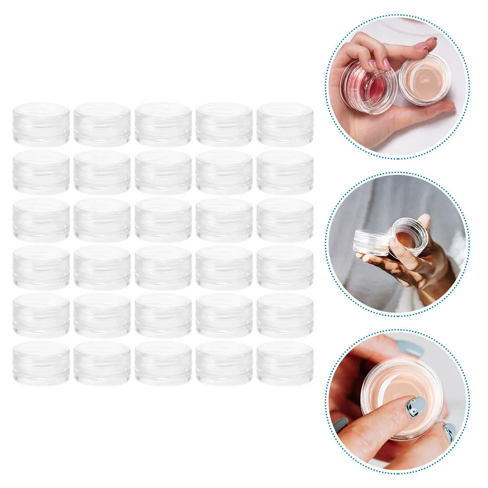 

30Pcs Face Cream Jars Refillable Travel Containers for Cosmetics Skincare Storage Transparent Small Case Leakproof Sub Packaging