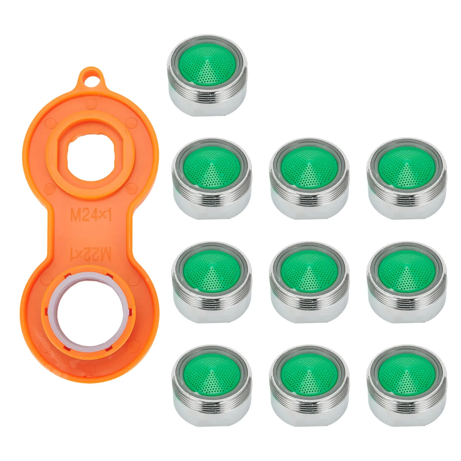 10pcs 24mm ABS Faucet Aerator Basin Tap Filter with Mixing Nozzle Wrench Faucet Flow Restrictor Nozzle Filter Replacement