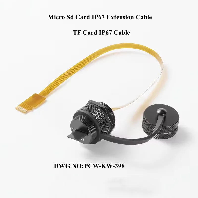 Micro SD(TF) Card Male-Female Extension Cable Panel Mount TF Card Flex Extender FPC IP67 Waterproof Cable For Cabinet Chassis