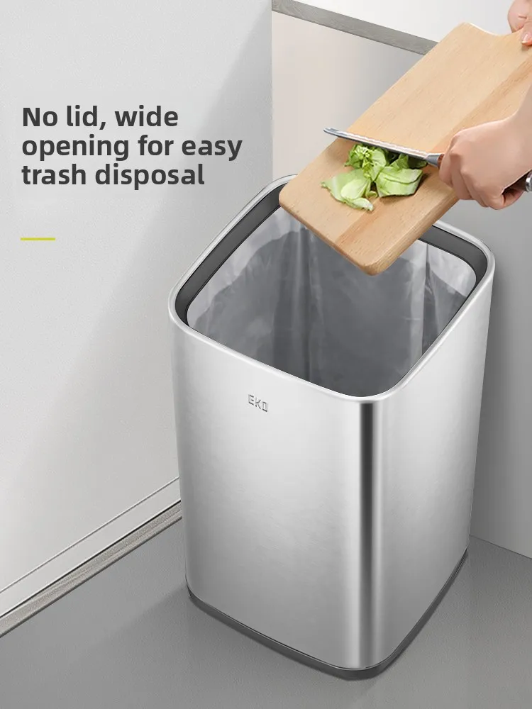 Cubo de Basura ande EKO para Cocina y Baño, o Inoxidable, Lujo para el ar, Sala de Estar, Inodoro, Cubo Especial Abi...