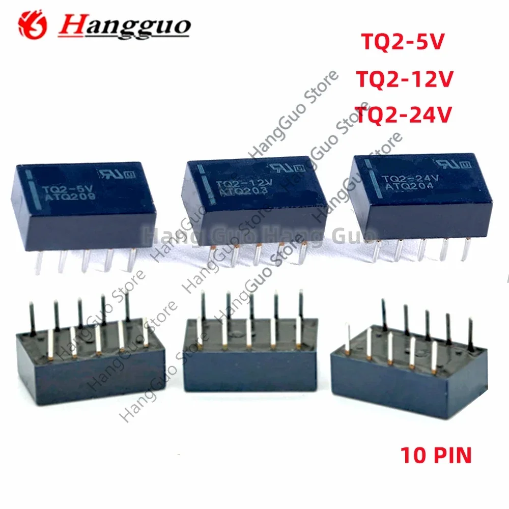 5 قطعة/الوحدة الأصلي TQ2-5V TQ2-12V TQ2-24V اثنين مفتوحة اثنين إغلاق 1A 10 دبوس إشارة التتابع