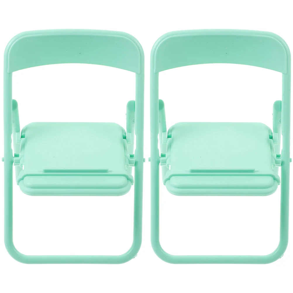 2 Pcs Dollhouse Chair Photo Props Toys Micro Landscape Decor Furniture Foldable Model Mini Accessories Miniature