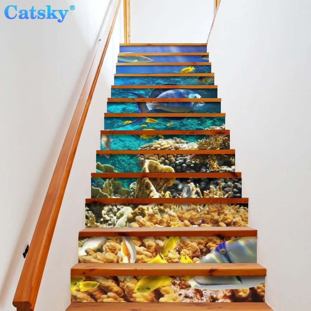 Fondo Del Mar sticker decal decoration home bookstore wallpaper wallpaper decoration stair step sticker waterproof pvc