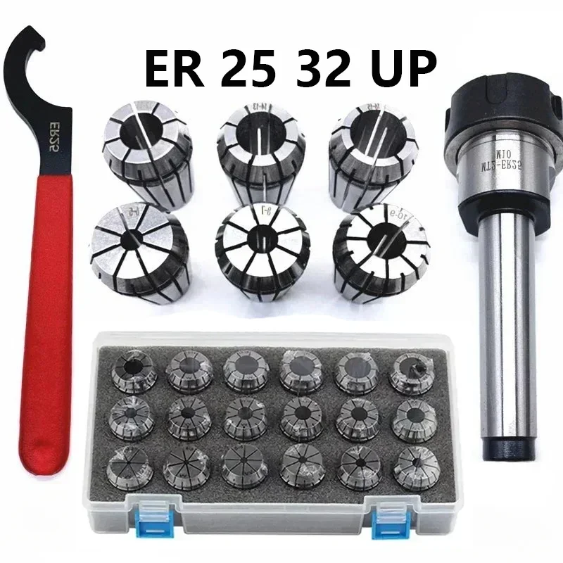 

ER25 ER32 Spring Clamps MT4 MT3 MT2 ER25 M12 1PCS ER25 Wrench 1PCS Collet Chuck Morse Holder Cone For CNC Milling Lathe tool