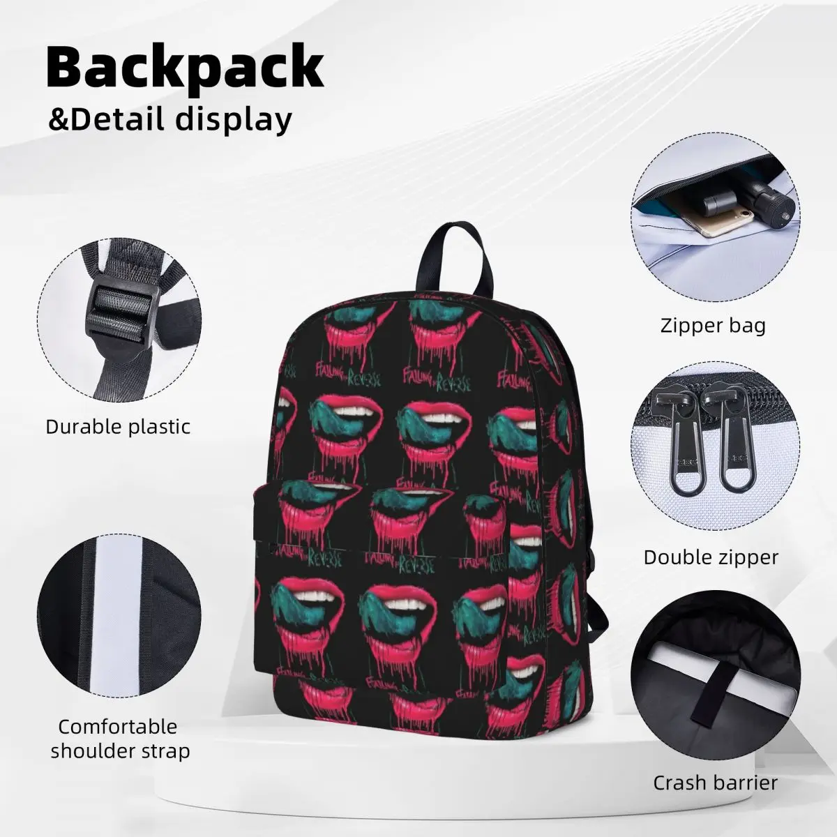 Mochila invertida para crianças, bolsa de livro de estudante, bolsa de ombro mochila de viagem, mochila de grande capacidade, moda