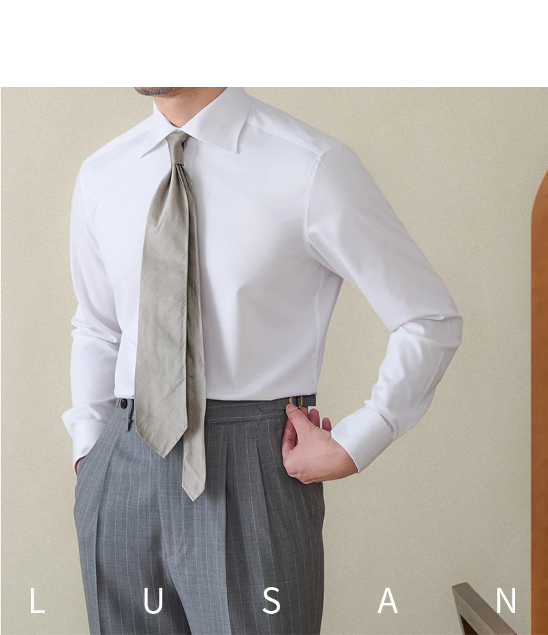 Herr. Deer San Gentry Langärmliges, bügelfreies Hemd mit italienischem Windsor-Kragen. Hautfreundliches, dreifaches, schmal geschnittenes Business-Hemd – Detail 30