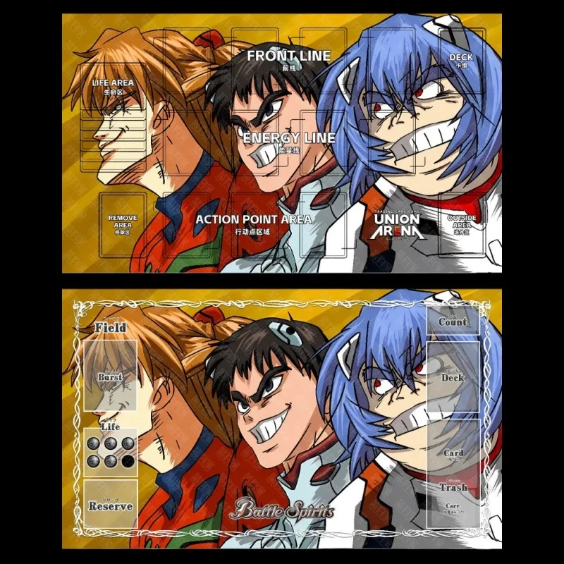 معركة الأرواح/الاتحاد ساحة بطاقة شبكة لاعب واحد 600x350 مروحة بطاقة التداول Playmat أنيمي الكرتون المطاط مجلس حصيرة ألعاب لعبة هدية #1