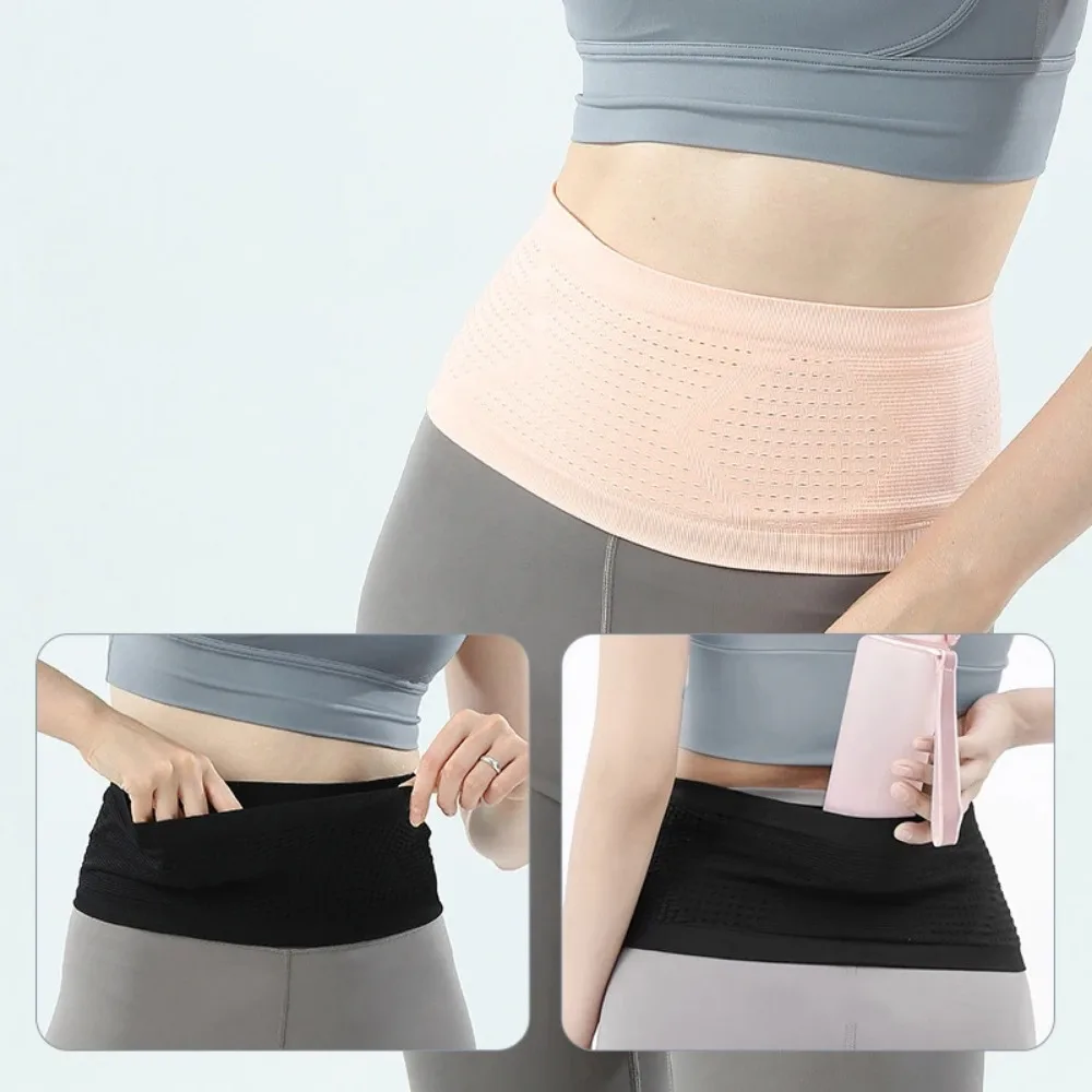 Seamless Invisible Running Sports Fanny Pack  Gym Waist Belt Bag Lightweight Breathable Phone Bag Portable Elastic Cycling Pouch