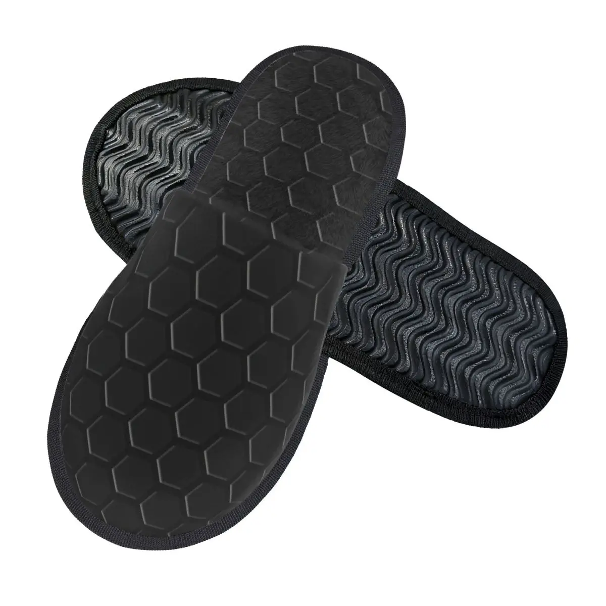 Hexagon Black Golf Pattern House Slippers Soft Warm Memory Foam Fluffy Slipper Custom Print Women Indoor Outdoor Shoes