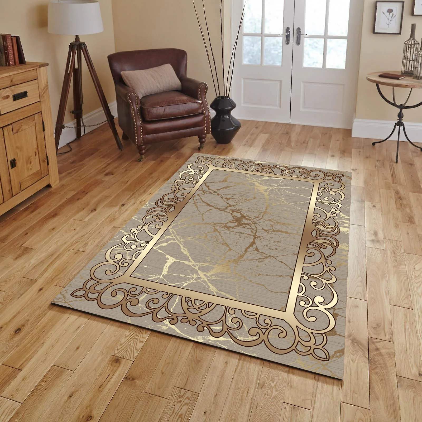 Antibacterial Washable Custom Cut Anti-Slip Floor Kitchen Hallway Living Room Bedroom Bedroom Carpet Lounge Rug