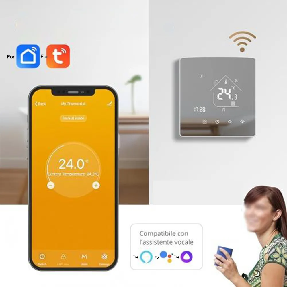 Boiler Control Heating Thermostat Programmable Schedule 5 C-95 C App Remote Control Energy Saving Mode Frost Protection