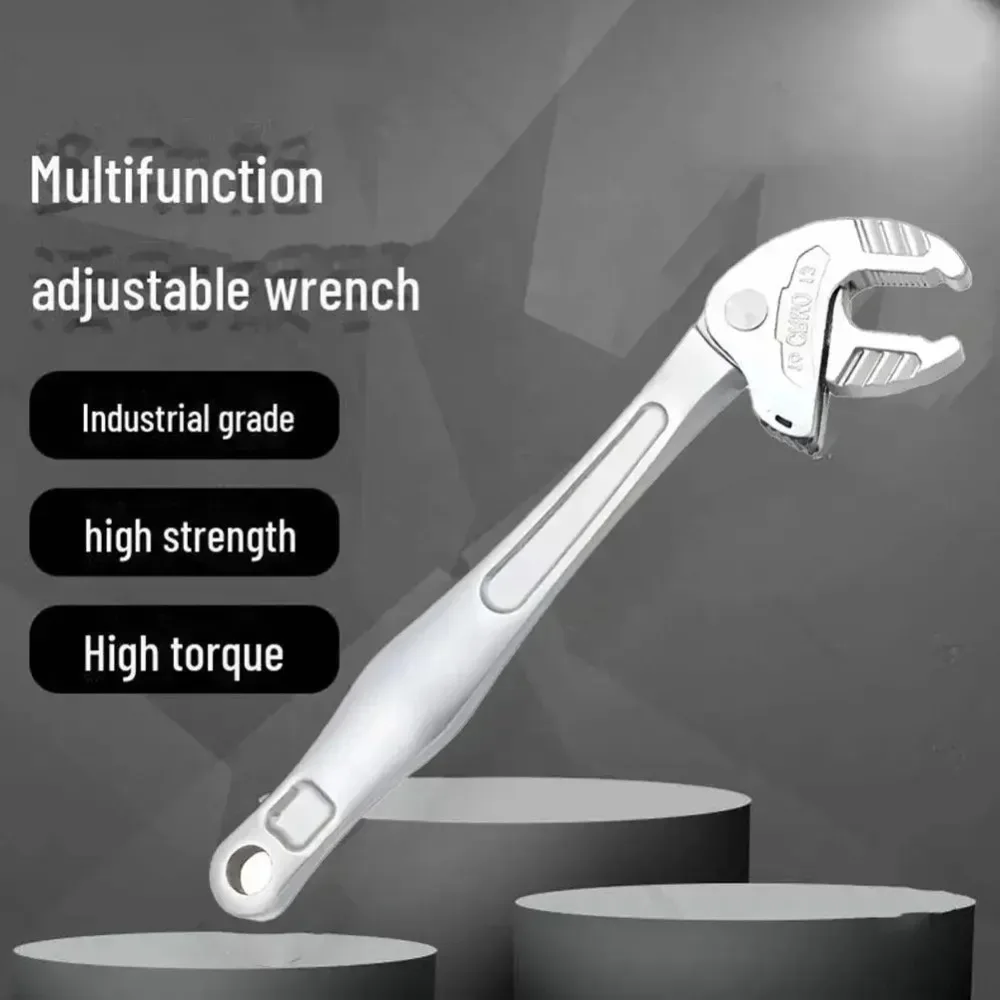 

1PC Industrial Crab Claw Ratchet Wrench, Self-Adjusting Wide Jaw Design Heavy-Duty Tool for Automotive & Manufacturing