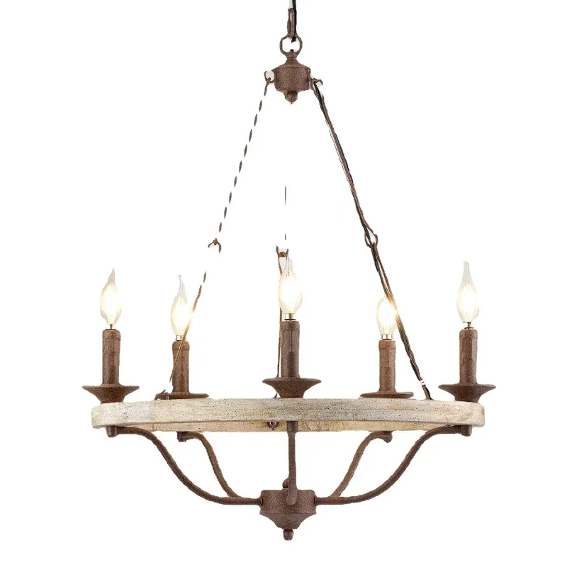 

Creative American country retro old wood chandelier, bedroom dining room living room bed and breakfast cafe