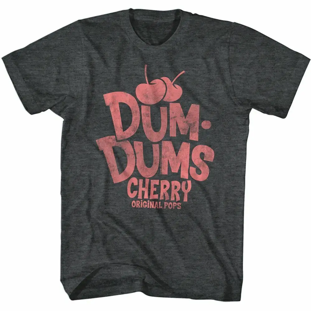 Dum Dums Red Cherry Black Heather Adult T Shirt