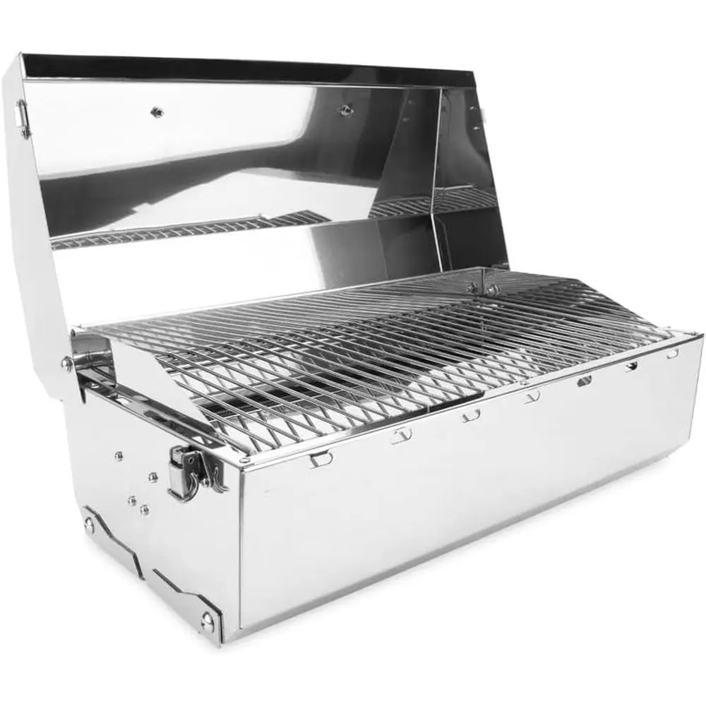 

Портативный гриль из нержавеющей стали на пропане — идеально подходит для кемпинга, прогулок на лодке, пикников и барбекю. | 13 000 BTU (58130)