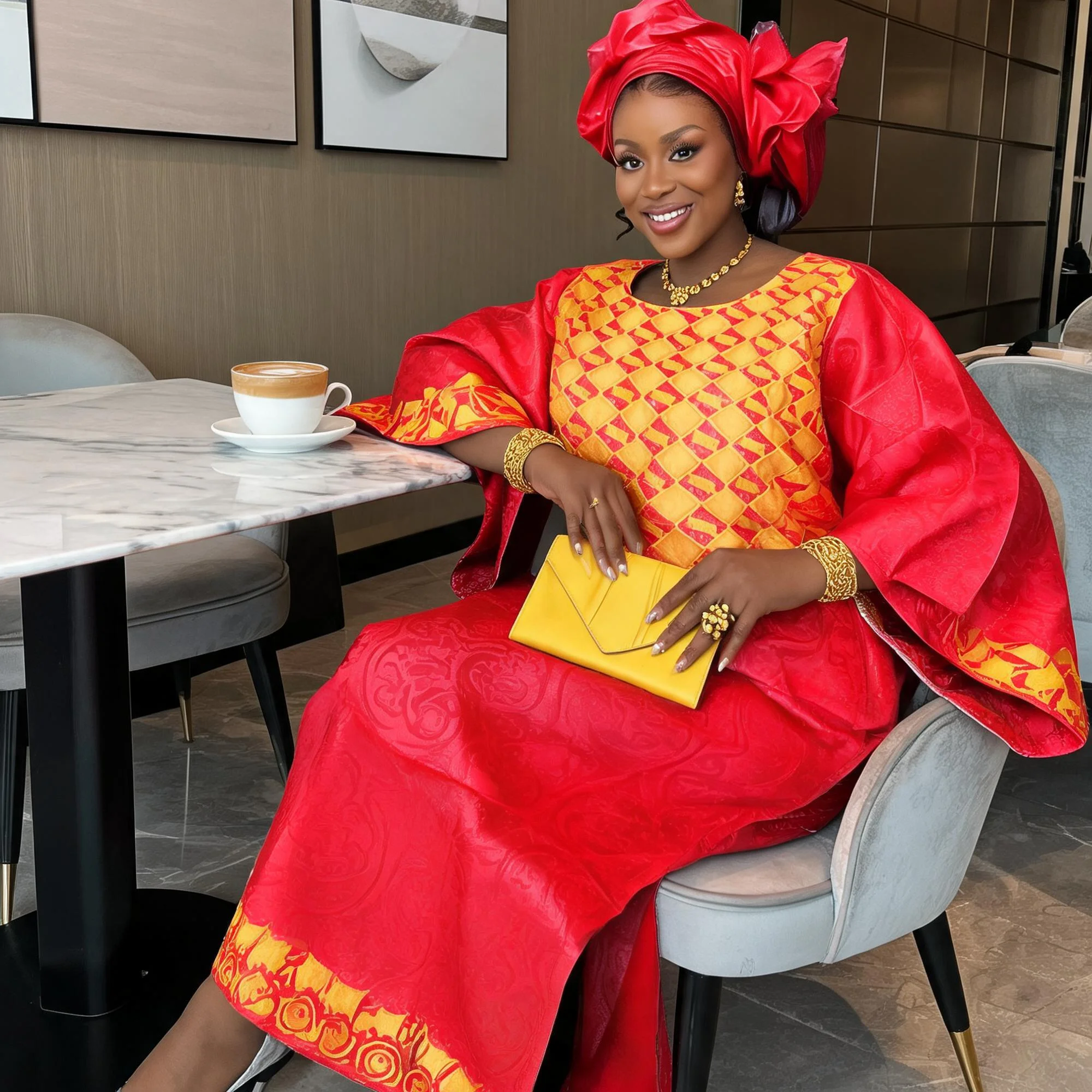 African Dresses For Women Plus Size Bazin Riche Embroidery Design Long Dress With Scarf