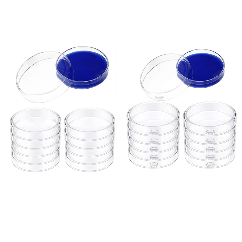 Glass Petri Dish Set Borosilicate Lab Plates Transparent Tissue Culture Plates With Lid (10 Pieces)