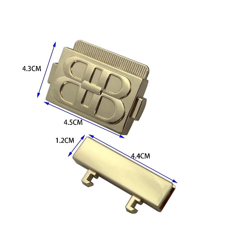 Bag Lock Push Purse Press Locks Handbags Decorative Hardware Accessories for Purse Travel Bag Parts Metal Square According Lock