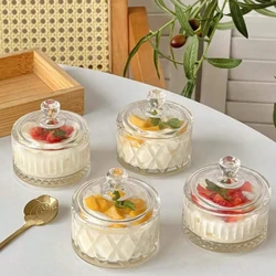 1pc Elegant Glass Ice Cream Dessert Cups With Lids - Perfect For Pudding, Yogurt, And Gelato - Ideal For Home & Commercial Use
