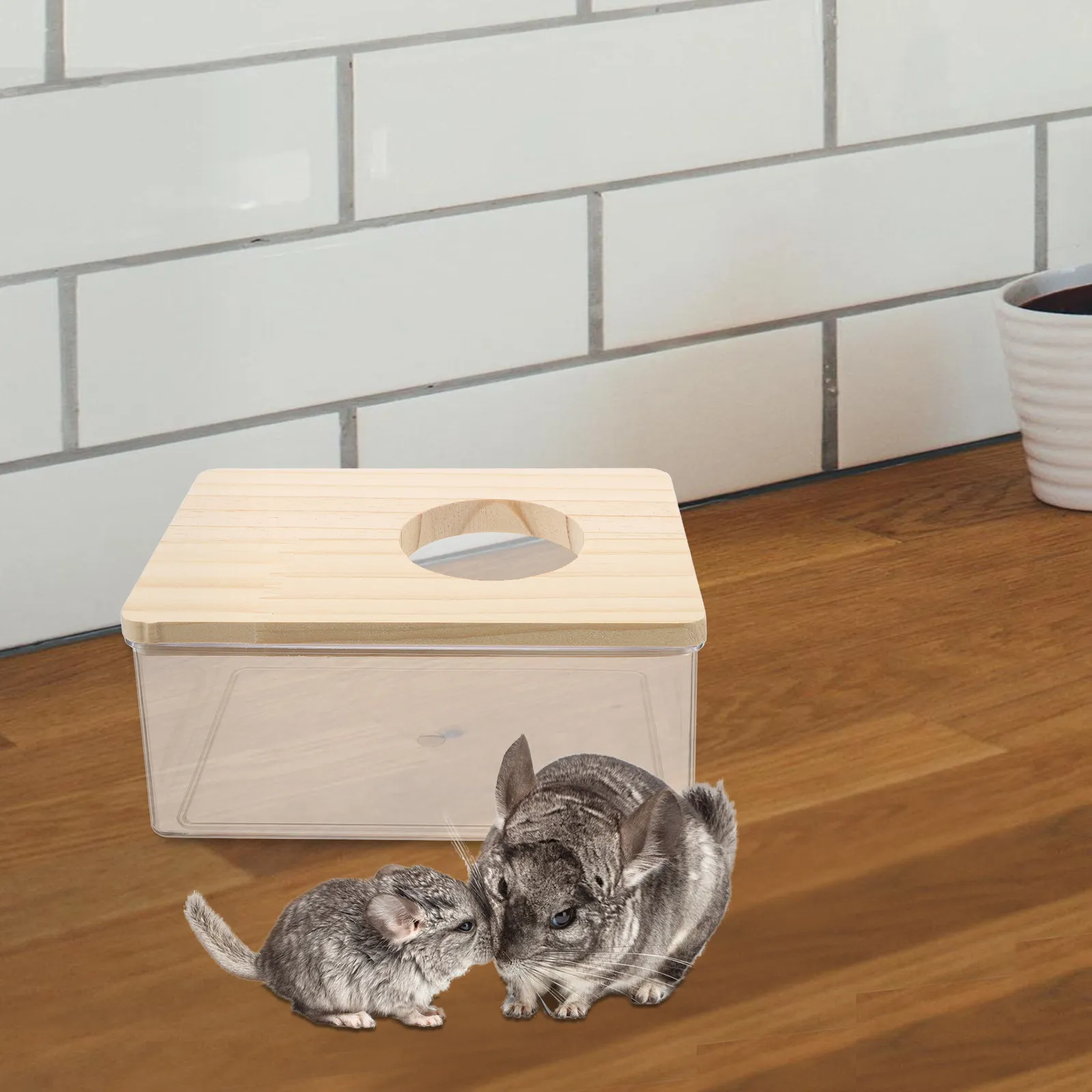 Transparent Hamster Bath Stylish Small Animal Sand Bath Container Ideal for Hamster Cages Grooming Play Small Pet Cage